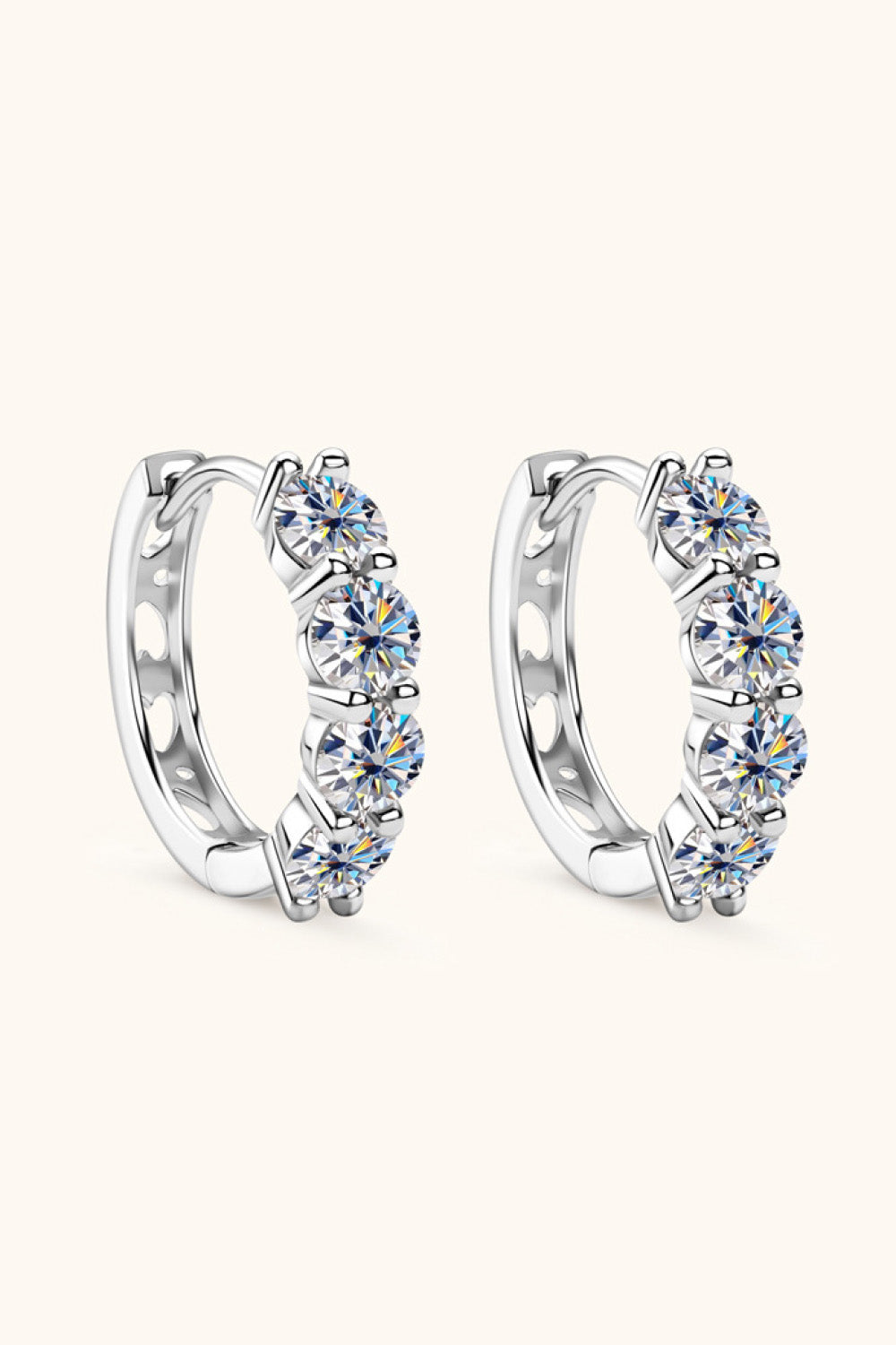 2.4 Carat Moissanite Huggie Earrings - Earrings - FITGGINS