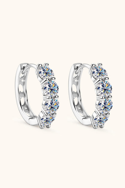 2.4 Carat Moissanite Huggie Earrings - Earrings - FITGGINS