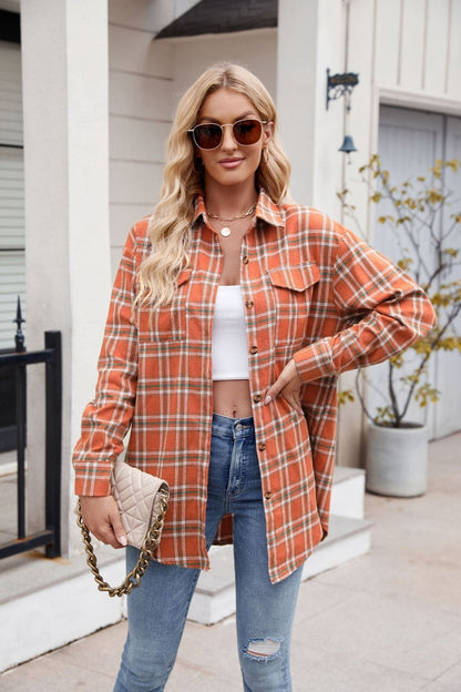 Mandy Plaid Button Up Long Sleeve Shirt Fitggins