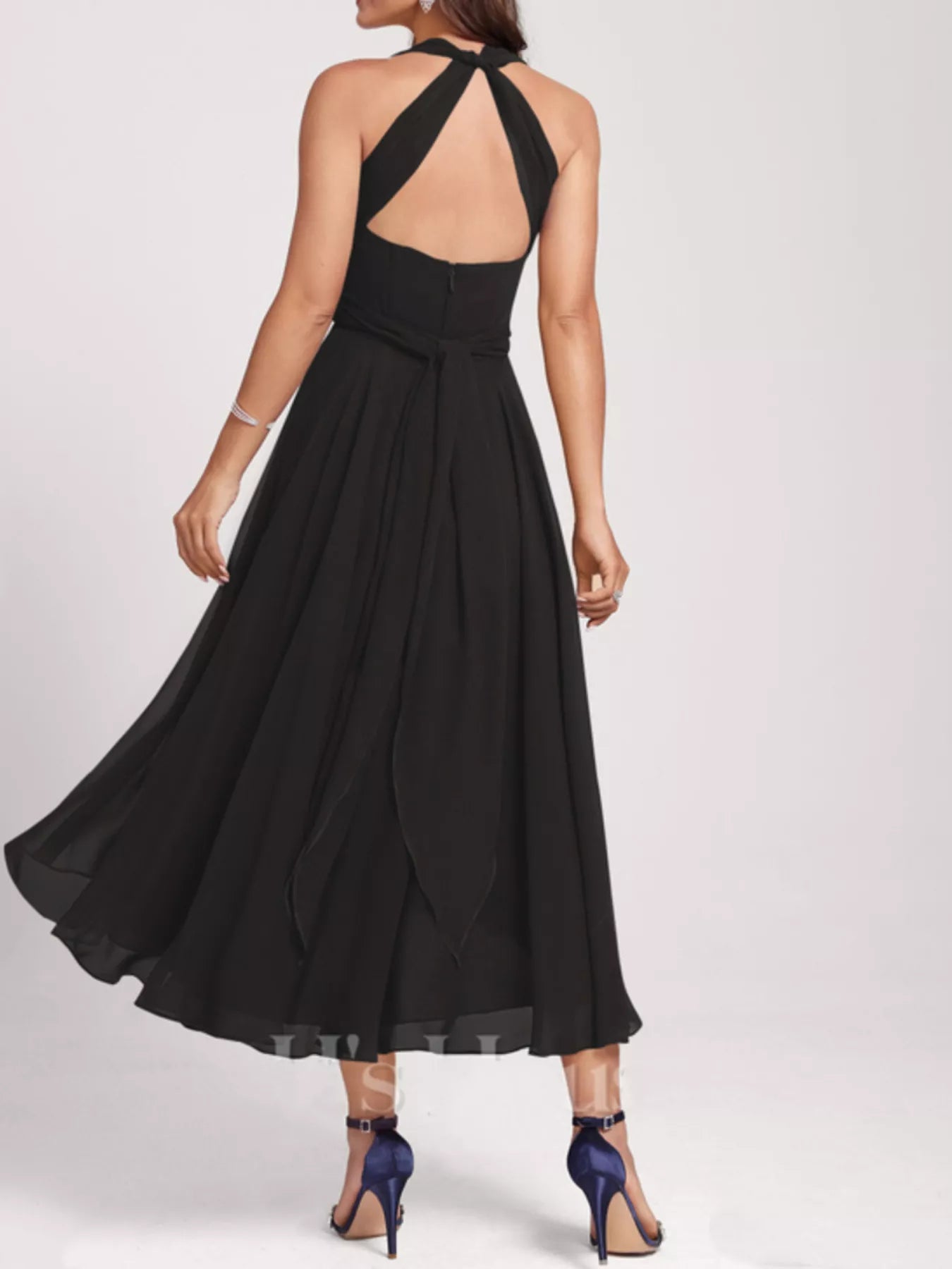 Ruched A-Line Midi Dress Fitggins