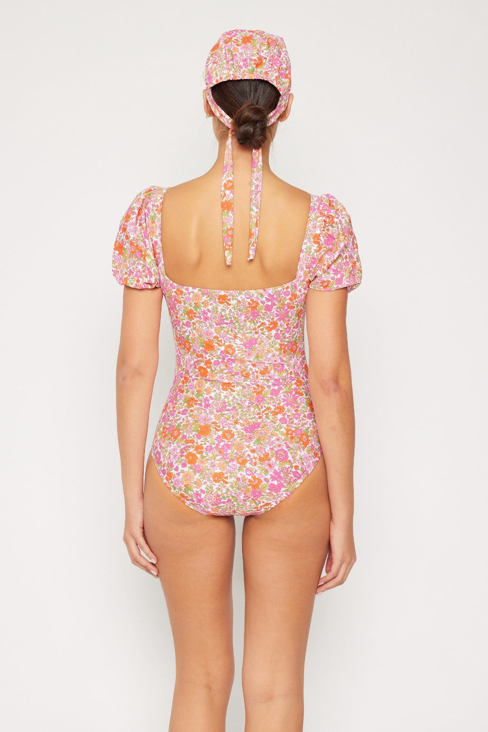 Marina West Swim Floral Puff Sleeve One-Piece - Swimwear One-Pieces - FITGGINS