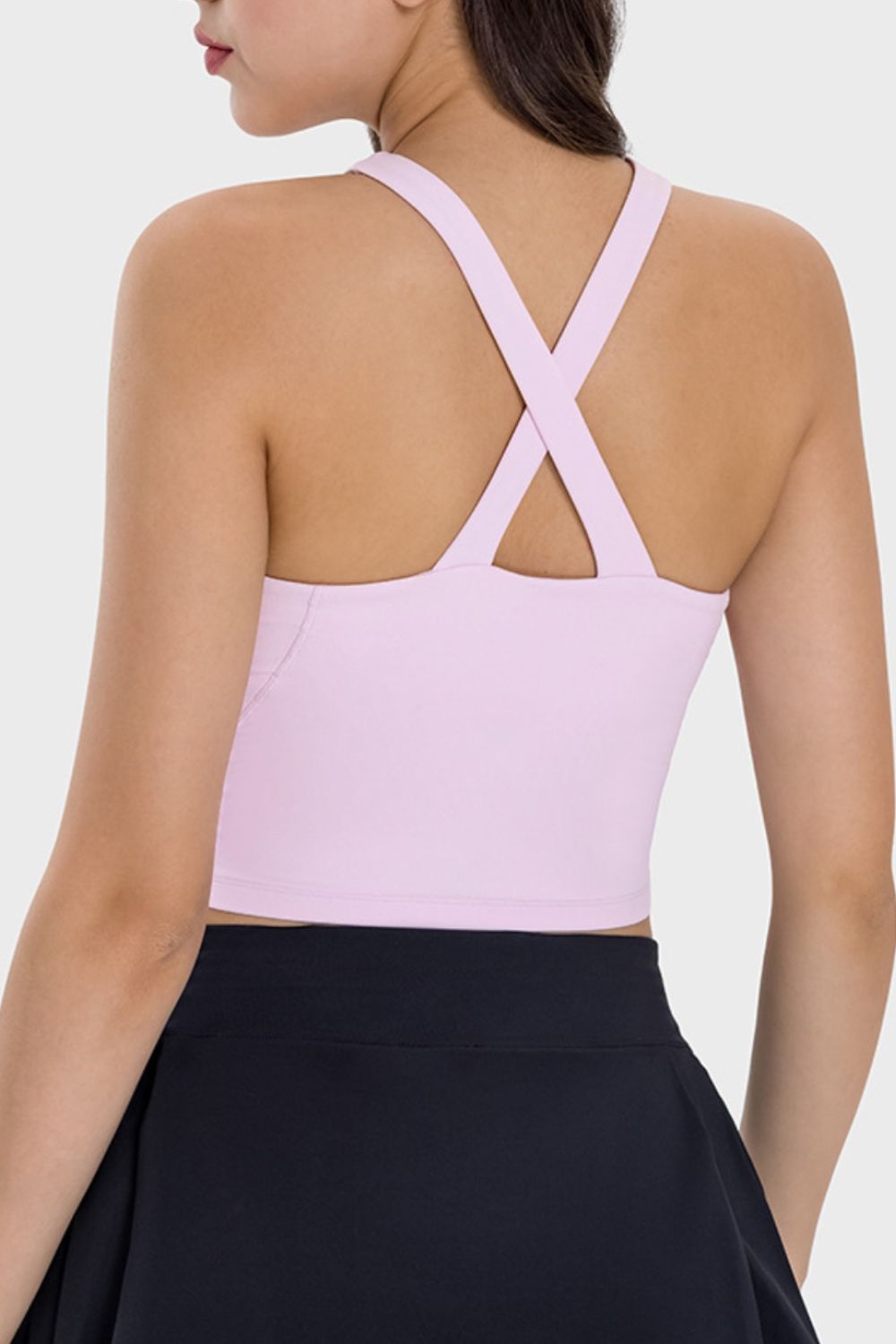 Millennia Crisscross Grecian Neck Active Cami - Crop Tops & Tank Tops - FITGGINS