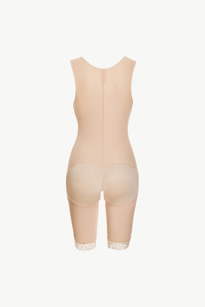 Full Size Lace Trim Shapewear with Zipper Fitggins