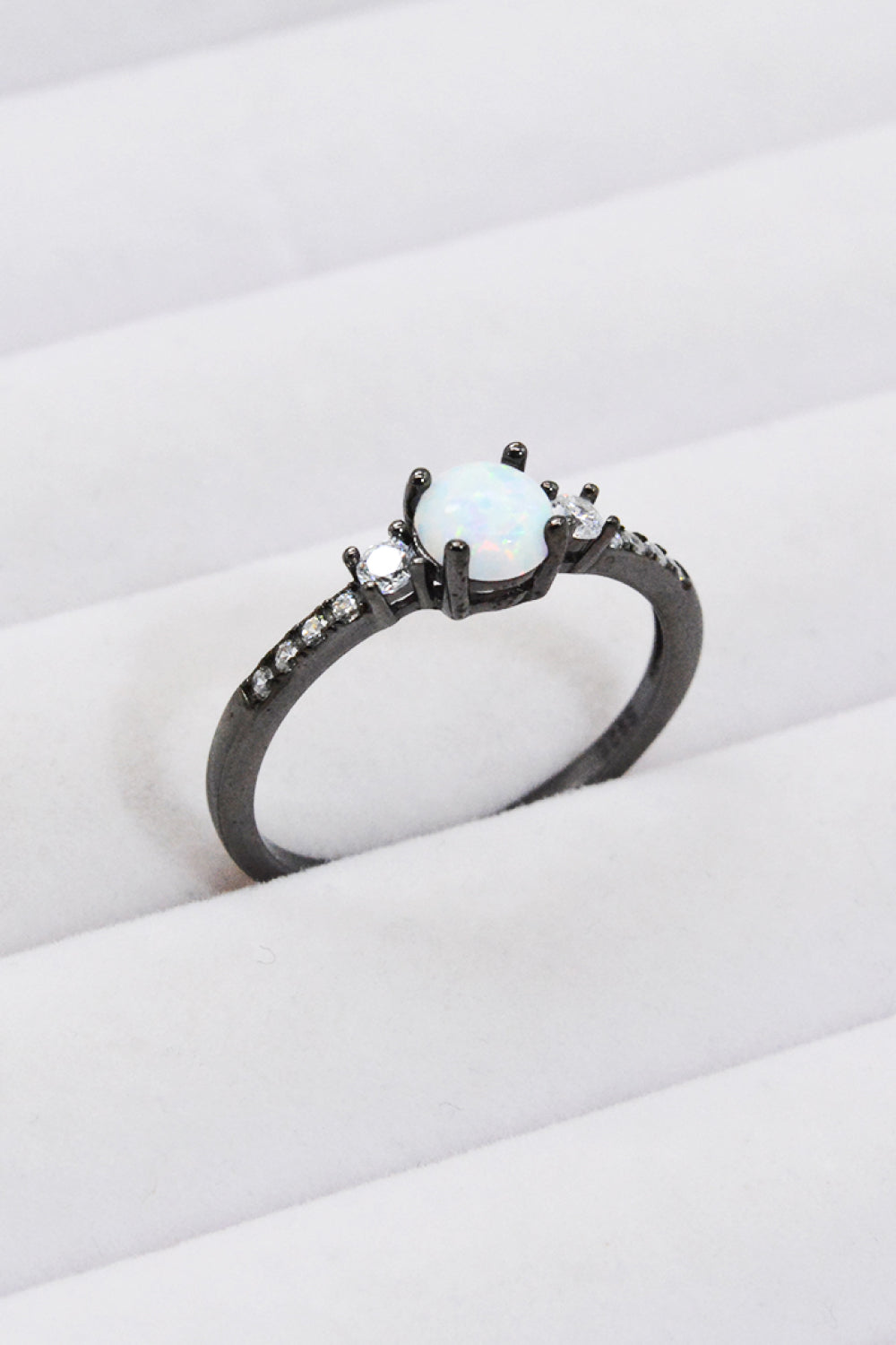 925 Sterling Silver Round Opal Ring - Rings - FITGGINS