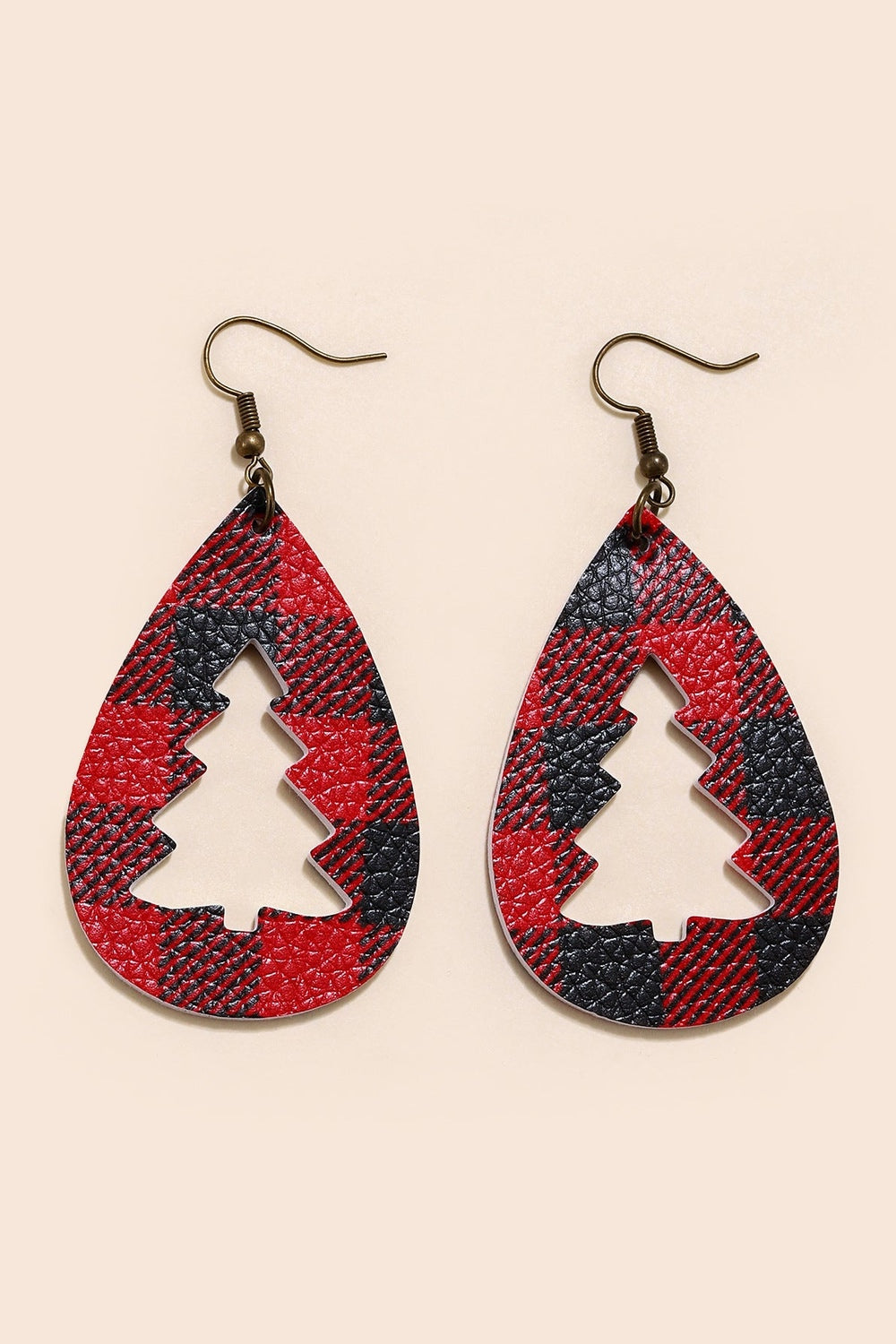 PU Leather Cutout Christmas Tree Earrings - Earrings - FITGGINS