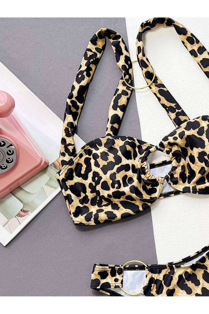 Leopard Ring Detail Bikini Set - Bikinis & Tankinis - FITGGINS