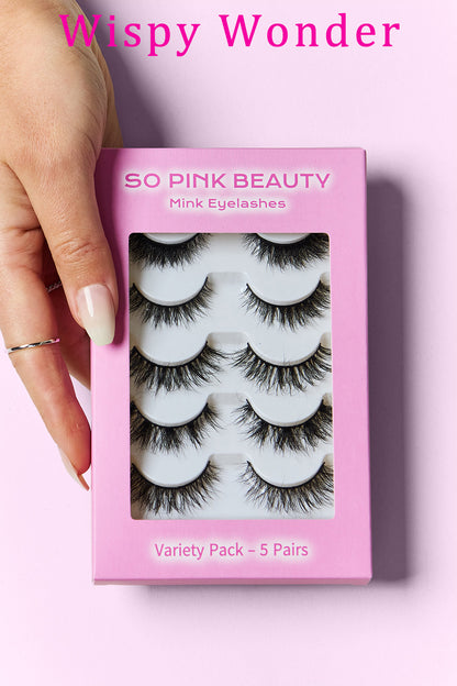 SO PINK BEAUTY Mink Eyelashes Variety Pack 5 Pairs - - FITGGINS