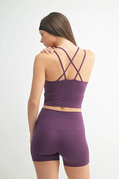 MONO B Venice Cloud Light Crisscross Sports Bra Fitggins