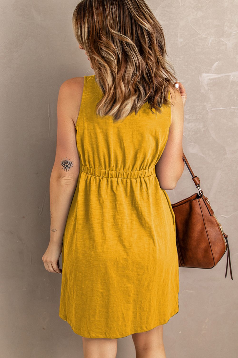 Sleeveless Button Down Mini Magic Dress Fitggins