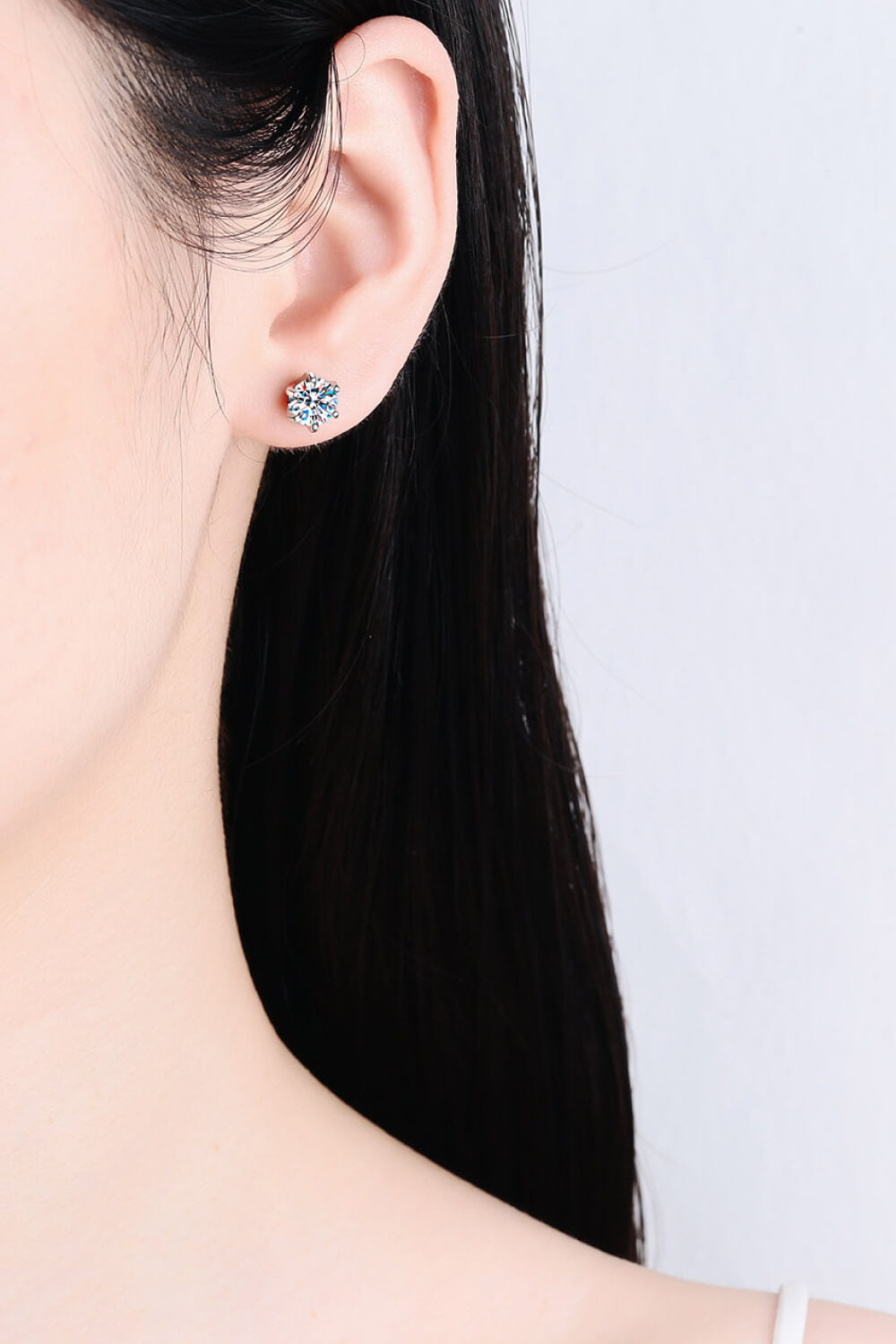 Inlaid Moissanite Stud Earrings - Earrings - FITGGINS