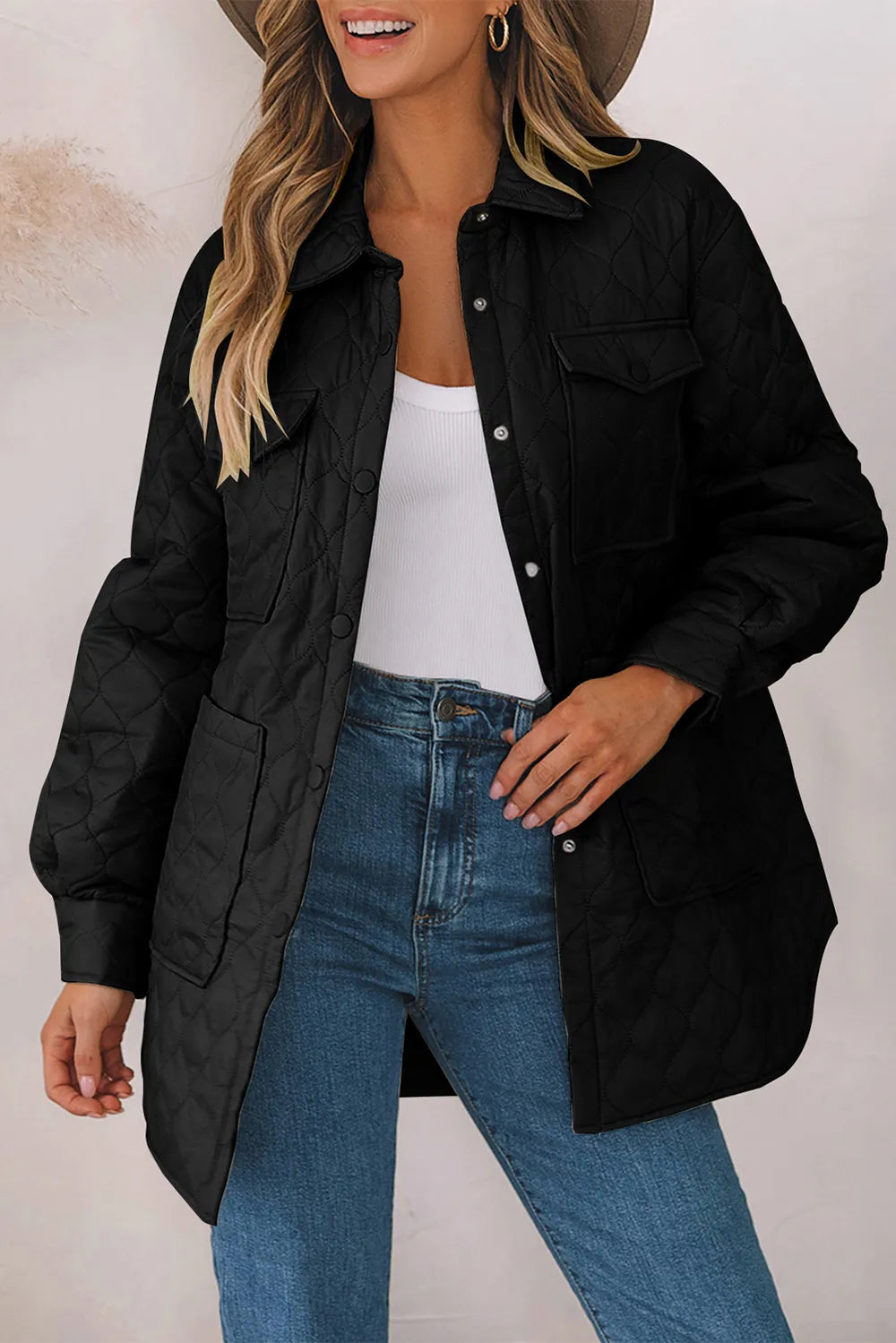 Snap Down Collared Winter Coat Fitggins