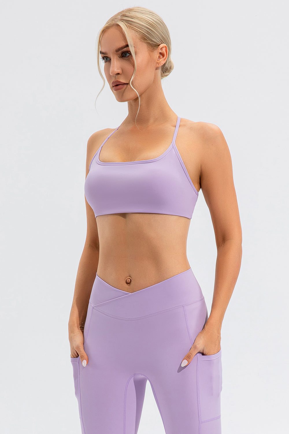 Crisscross Spaghetti Strap Active Cami - Sports Bras - FITGGINS