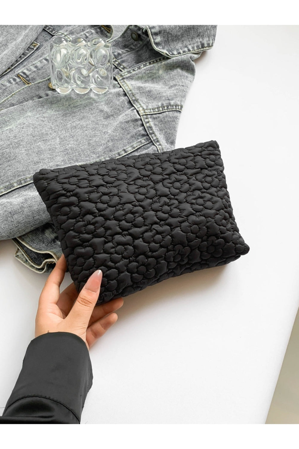 Flower Texture Polyester Clutch - Handbag - FITGGINS