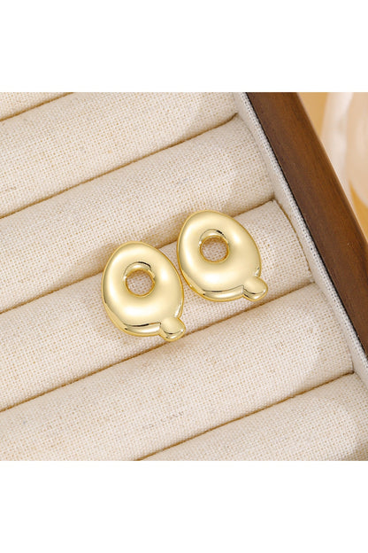 18K Gold-Plated Bubble Letter Stud Earrings - Earrings - FITGGINS