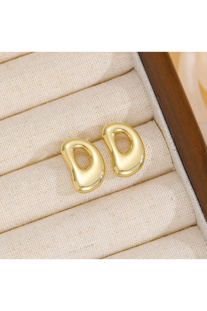 18K Gold-Plated Bubble Letter Stud Earrings - Earrings - FITGGINS