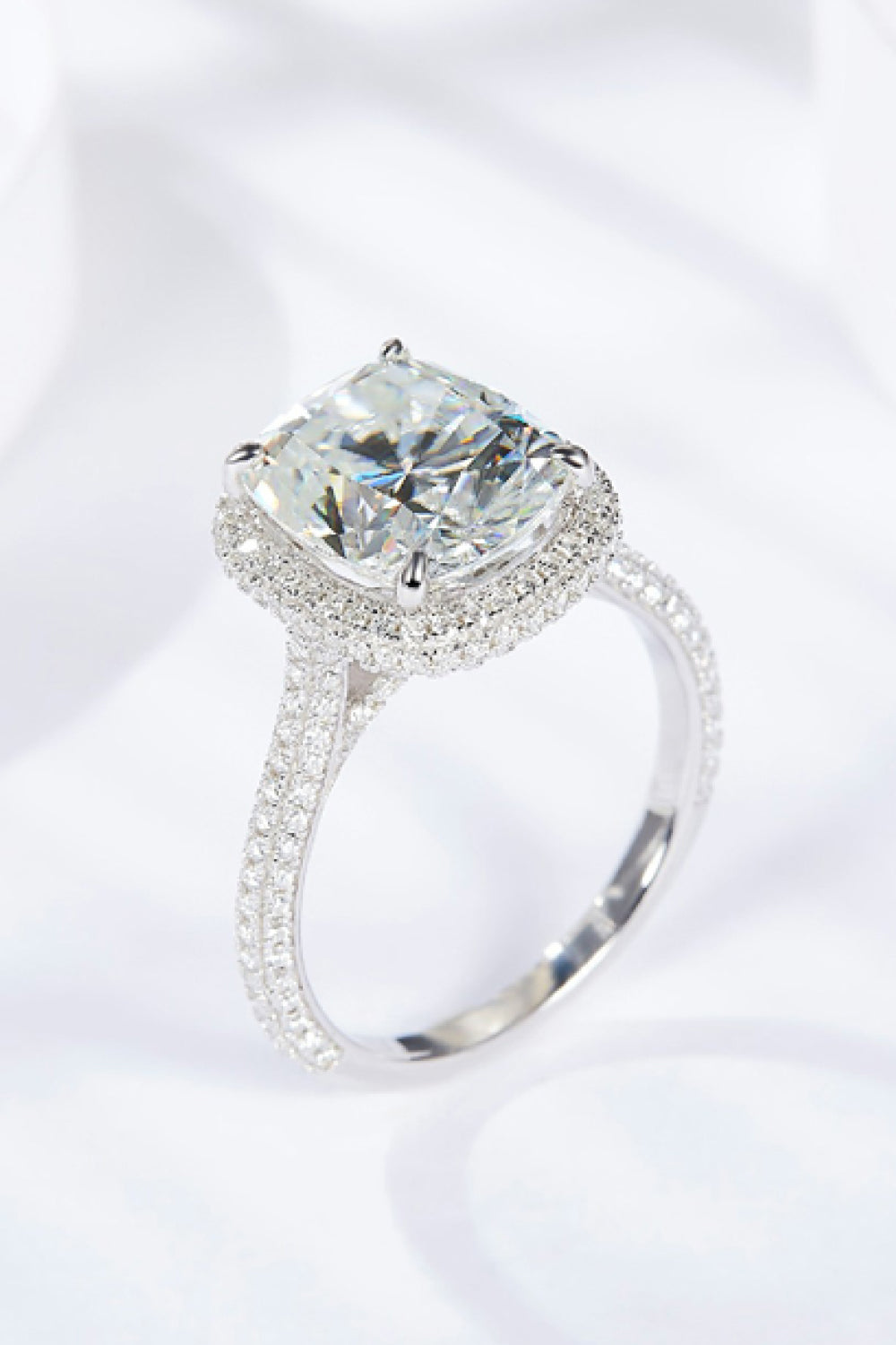 Adored 6 Carat Moissanite Halo Ring - Rings - FITGGINS