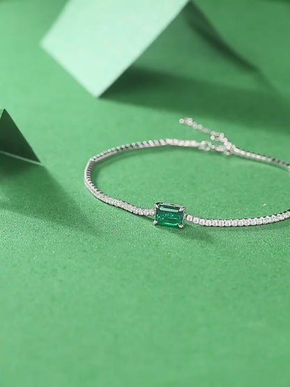 1 Carat Lab-Grown Emerald Bracelet