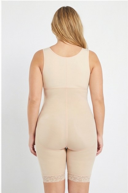 Full Size Lace Trim Shapewear with Zipper Fitggins