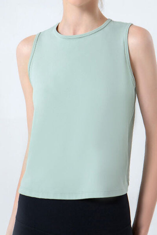 Round Neck Active Tank - Crop Tops & Tank Tops - FITGGINS