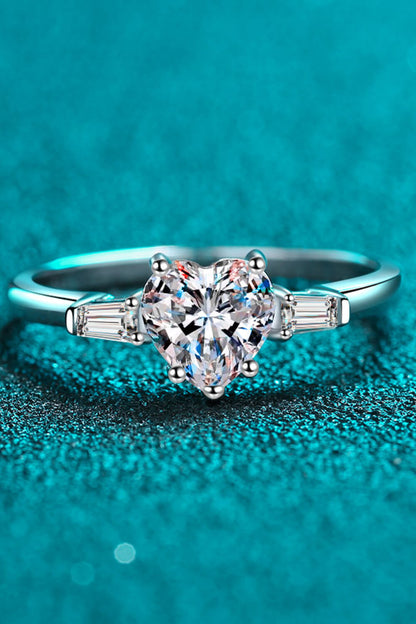 1.2 Carat Moissanite Heart Ring - Rings - FITGGINS