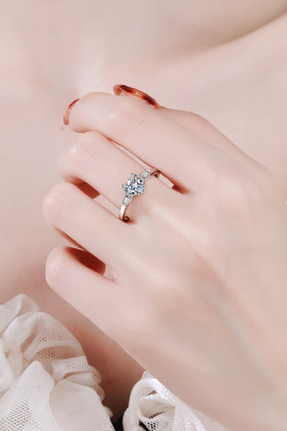 1.2 Carat Moissanite Heart Ring - Rings - FITGGINS