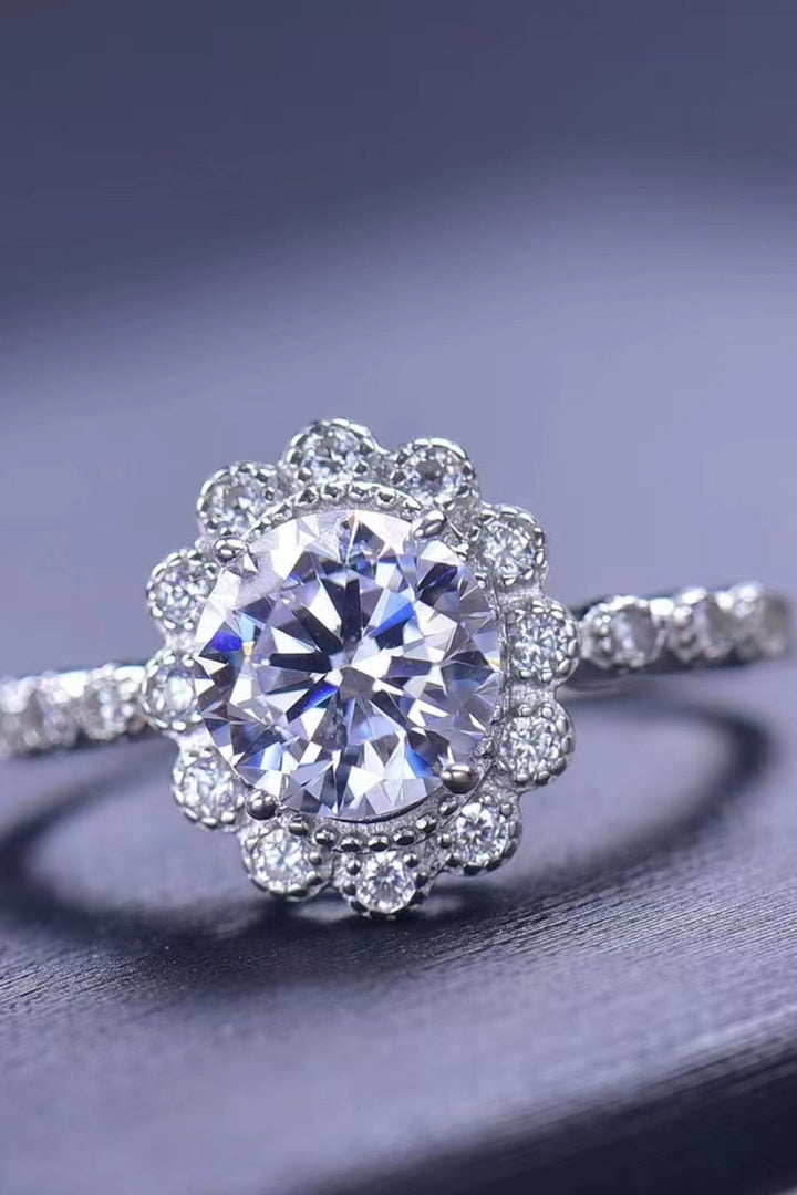 1.5 Carat Moissanite Floral-Shaped Cluster Ring - Rings - FITGGINS