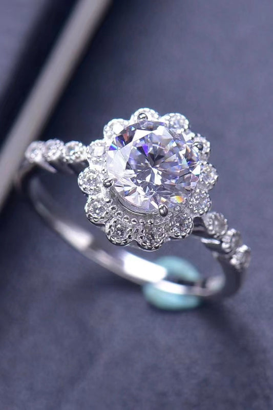 1.5 Carat Moissanite Floral-Shaped Cluster Ring - Rings - FITGGINS