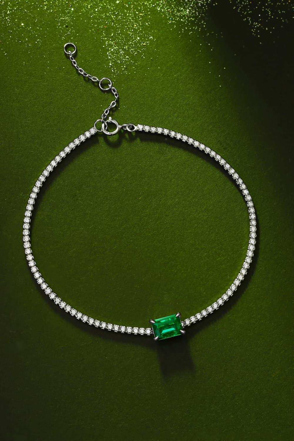 1 Carat Lab-Grown Emerald Bracelet - Bracelets - FITGGINS