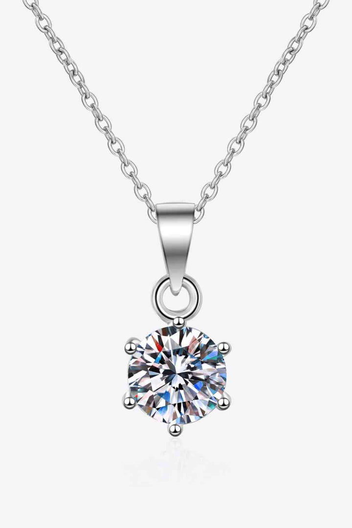 1 Carat Moissanite 925 Sterling Silver Necklace - Necklaces - FITGGINS