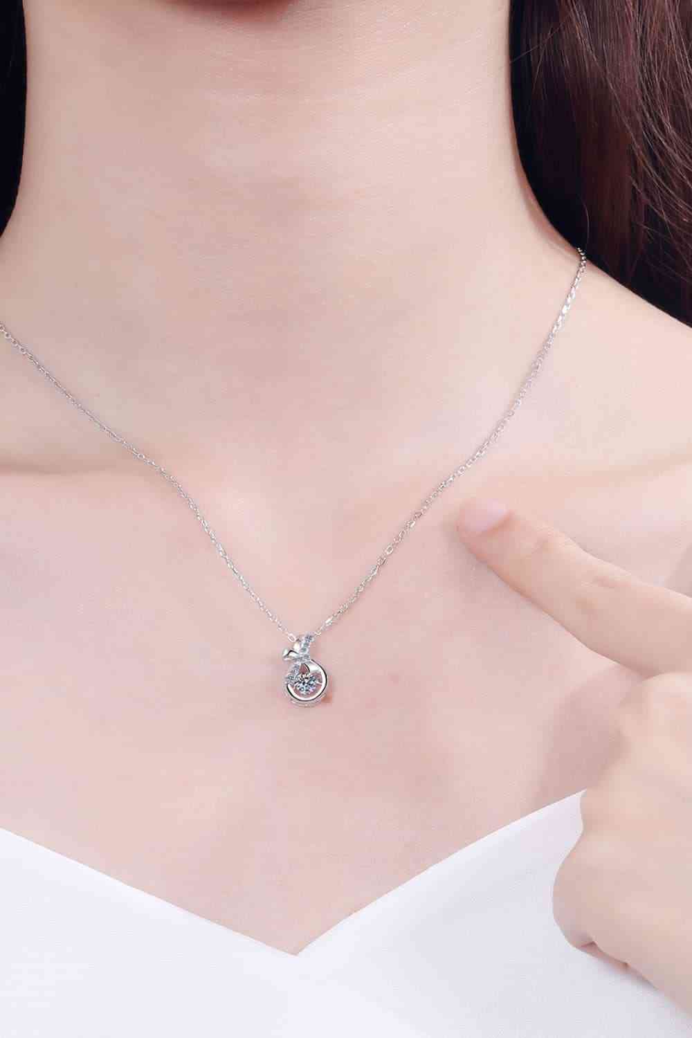 1 Carat Moissanite 925 Sterling Silver Necklace - Necklaces - FITGGINS