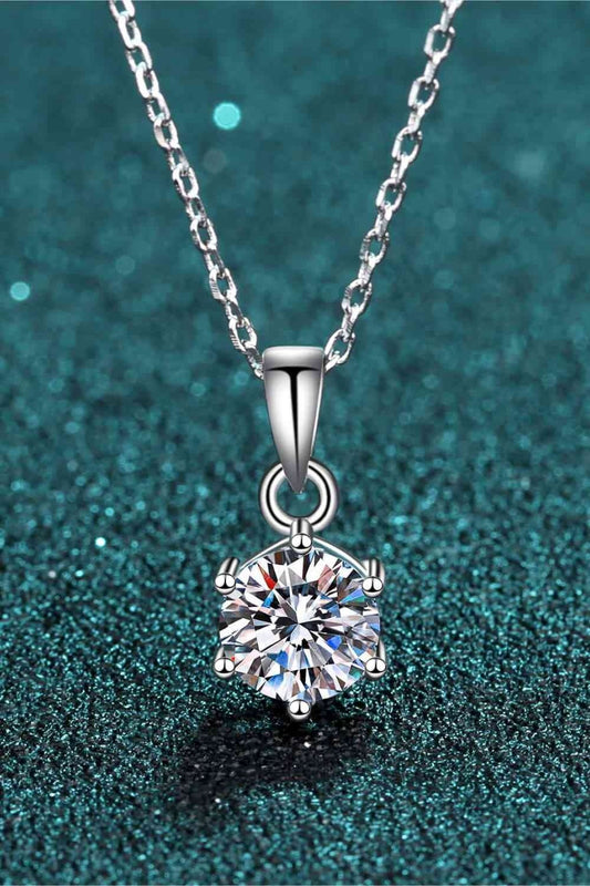 1 Carat Moissanite 925 Sterling Silver Necklace - Necklaces - FITGGINS