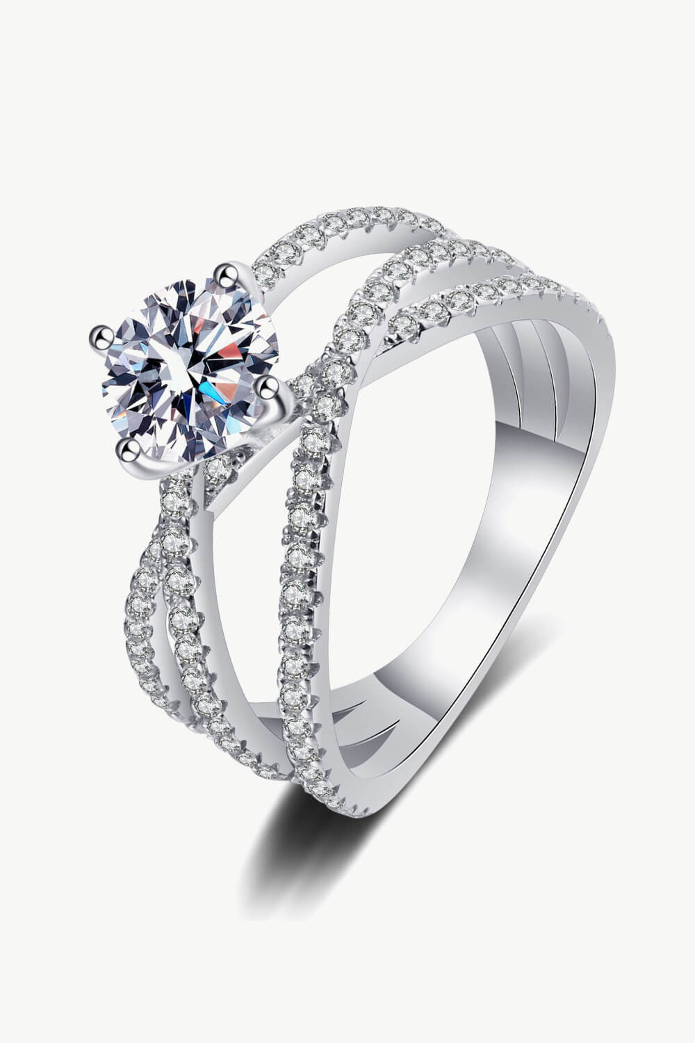 1 Carat Moissanite Crisscross Ring - Rings - FITGGINS