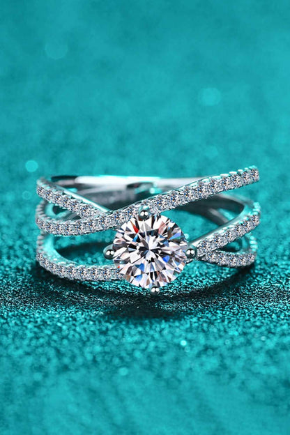 1 Carat Moissanite Crisscross Ring - Rings - FITGGINS