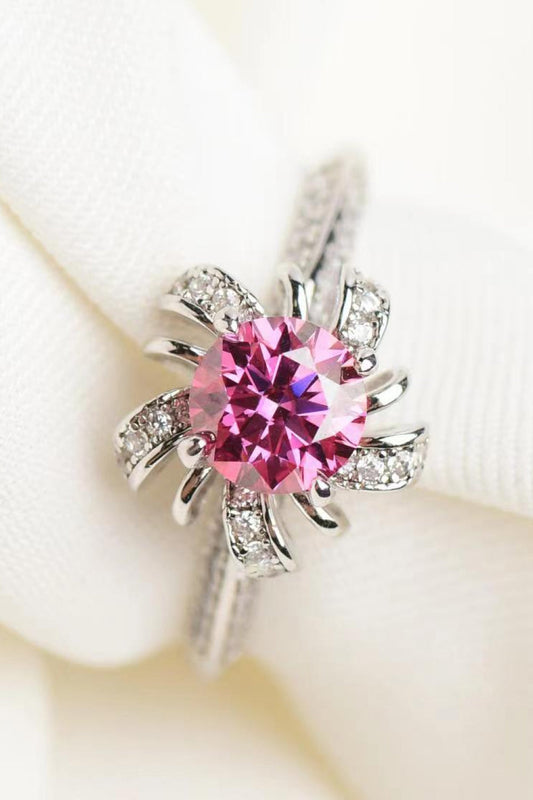 1 Carat Moissanite Flower-Shaped Ring - Rings - FITGGINS