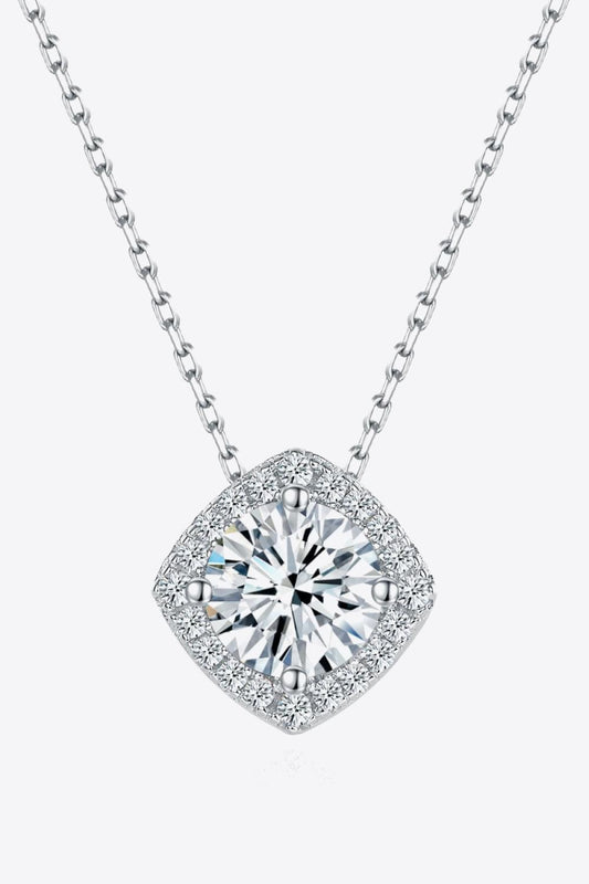 1 Carat Moissanite Geometric Pendant Necklace - Necklaces - FITGGINS