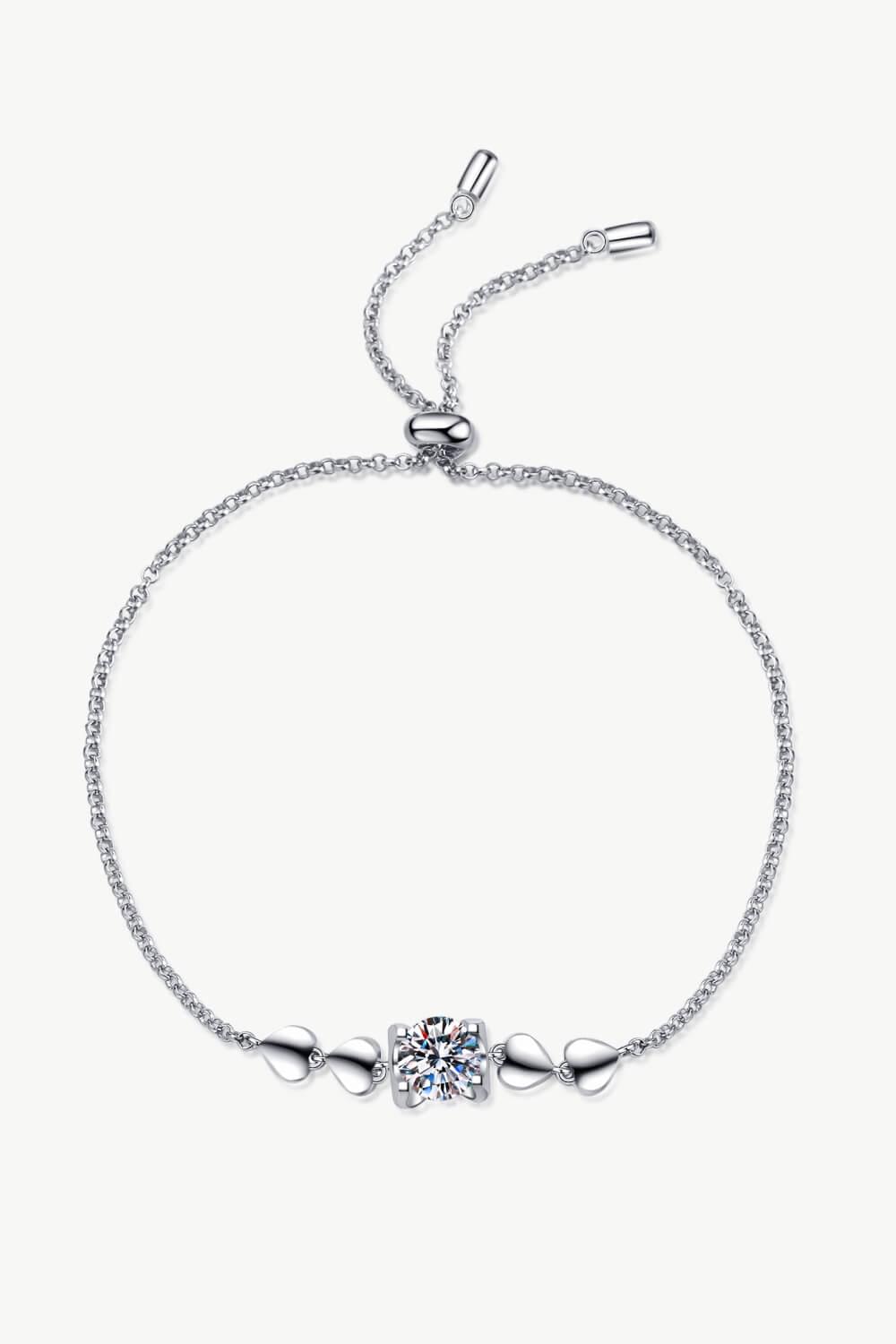 1 Carat Moissanite Heart Bracelet - Bracelets - FITGGINS