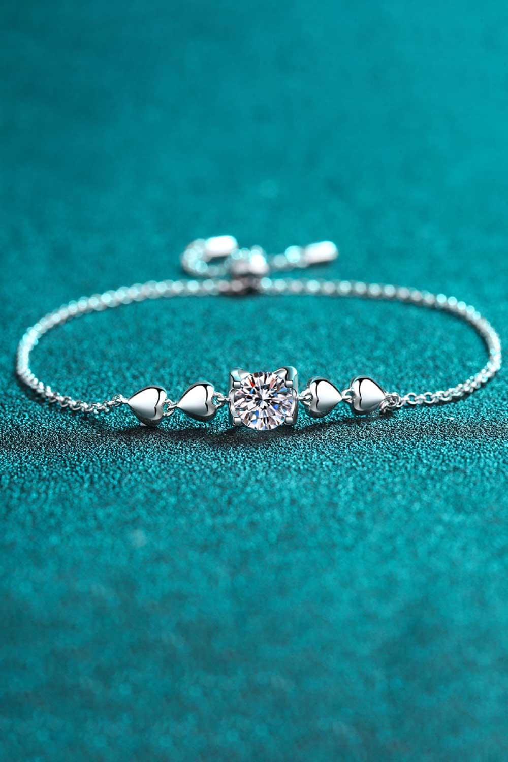 1 Carat Moissanite Heart Bracelet - Bracelets - FITGGINS