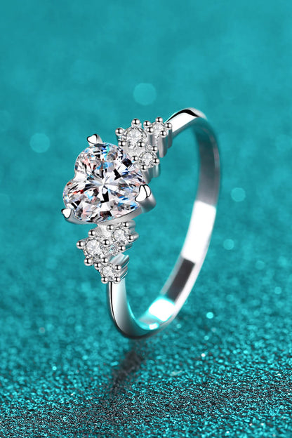 1 Carat Moissanite Heart Ring - Rings - FITGGINS