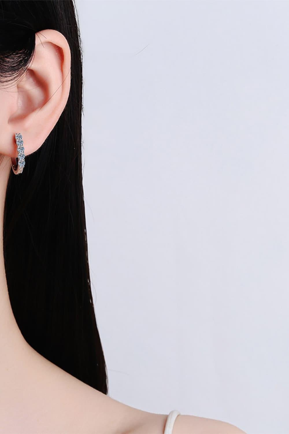 1 Carat Moissanite Hoop Earrings - Earrings - FITGGINS