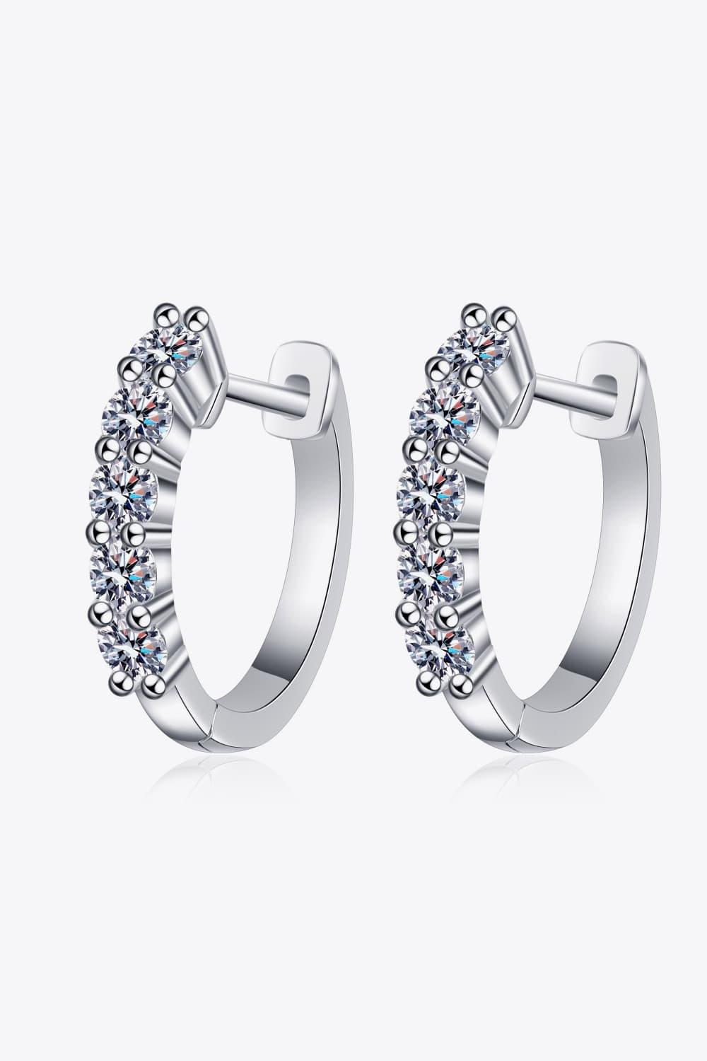 1 Carat Moissanite Hoop Earrings - Earrings - FITGGINS