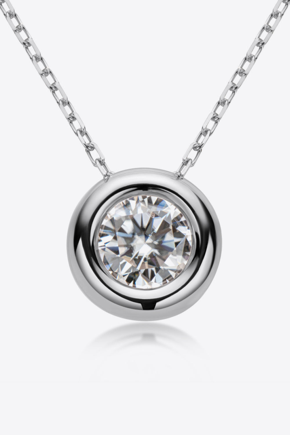1 Carat Moissanite Pendant 925 Sterling Silver Necklace - Necklaces - FITGGINS