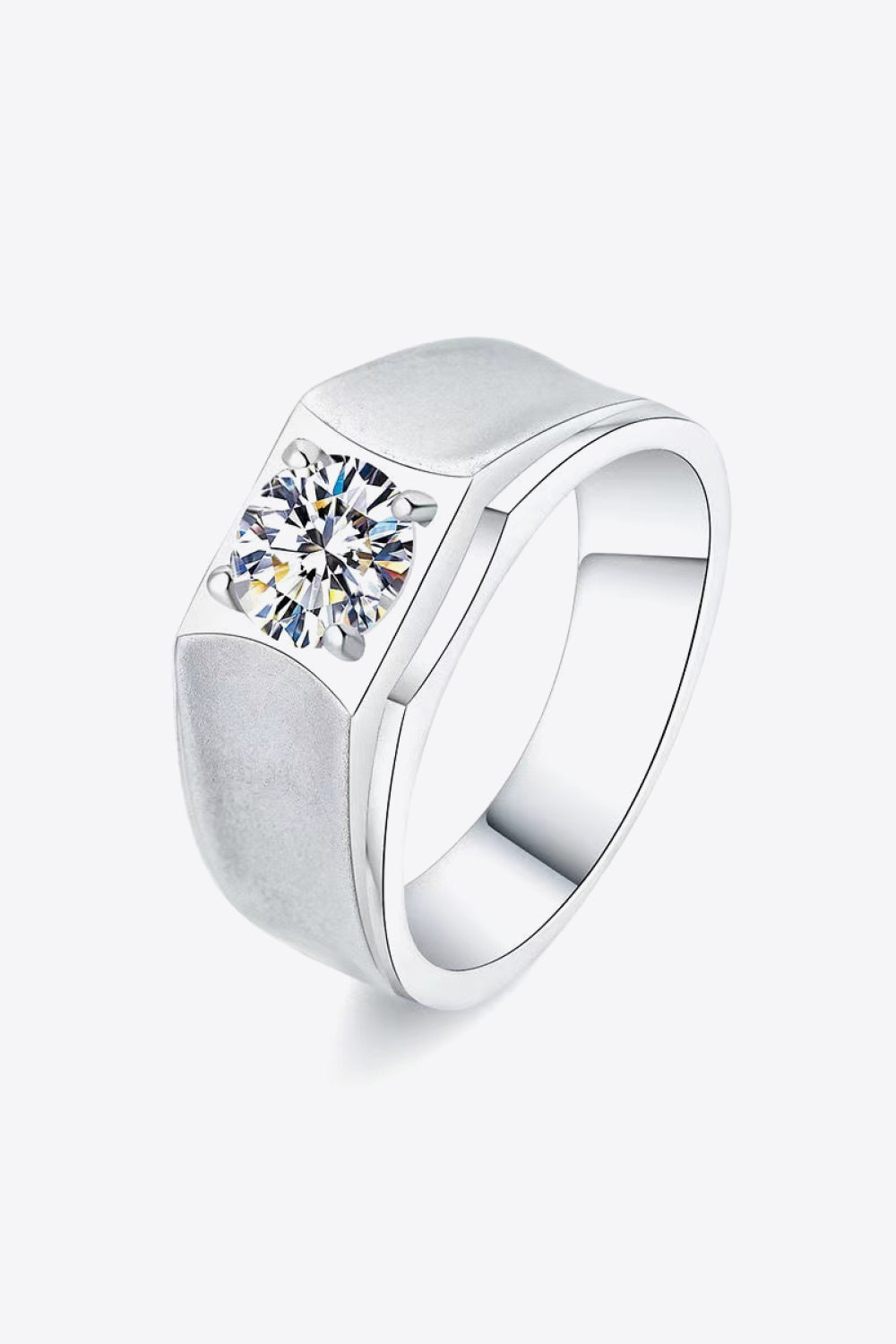 1 Carat Moissanite Wide Band Ring - Rings - FITGGINS