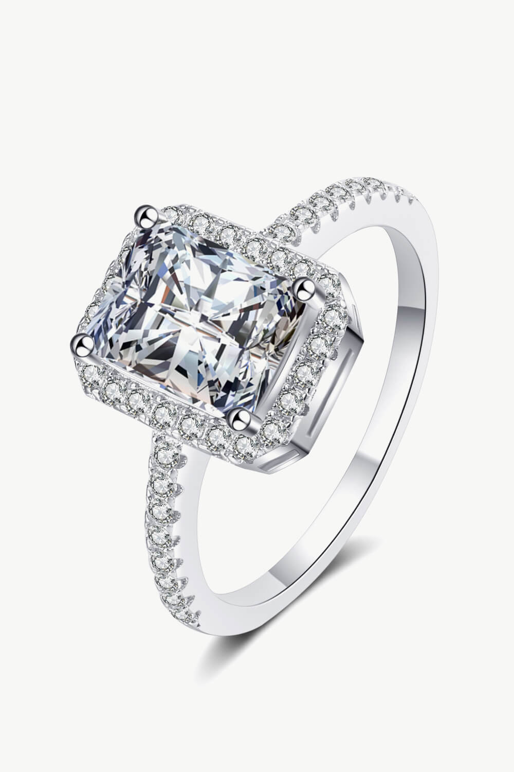 1 Carat Rectangle Moissanite Ring - Rings - FITGGINS