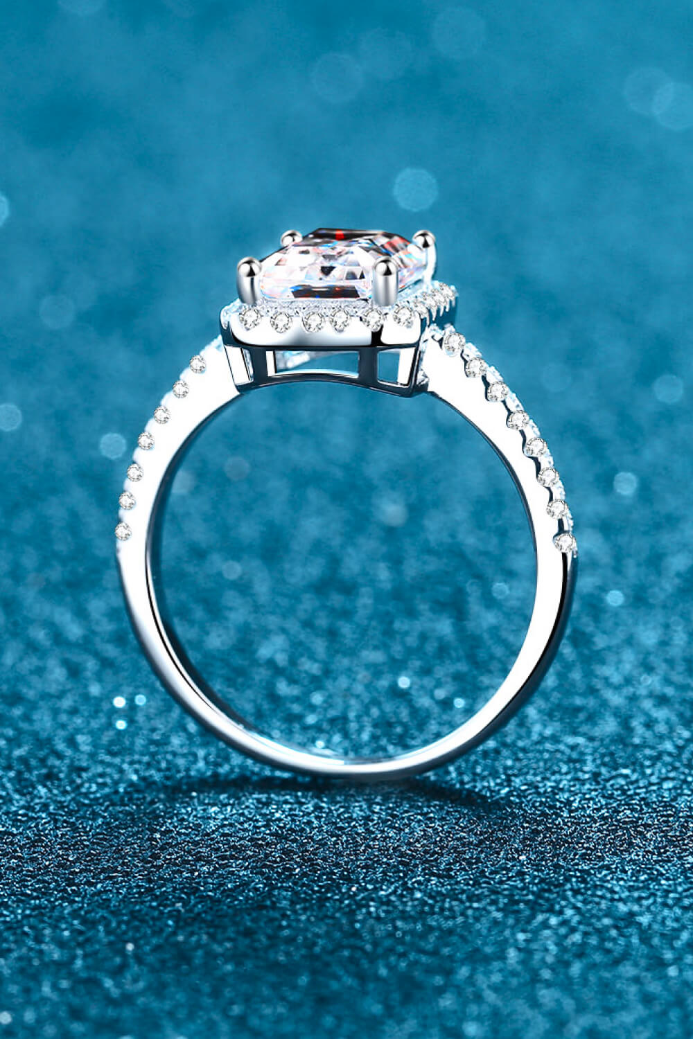 1 Carat Rectangle Moissanite Ring - Rings - FITGGINS