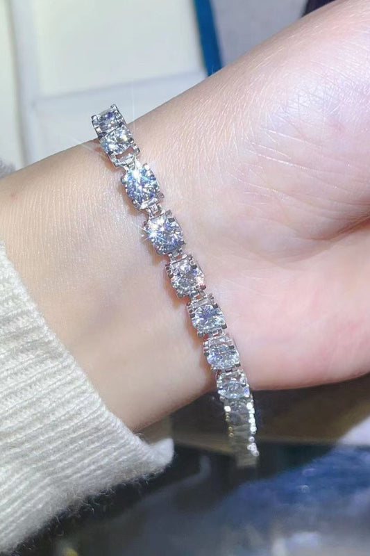 10 Carat Moissanite Platinum-Plated Bracelet - Bracelets - FITGGINS