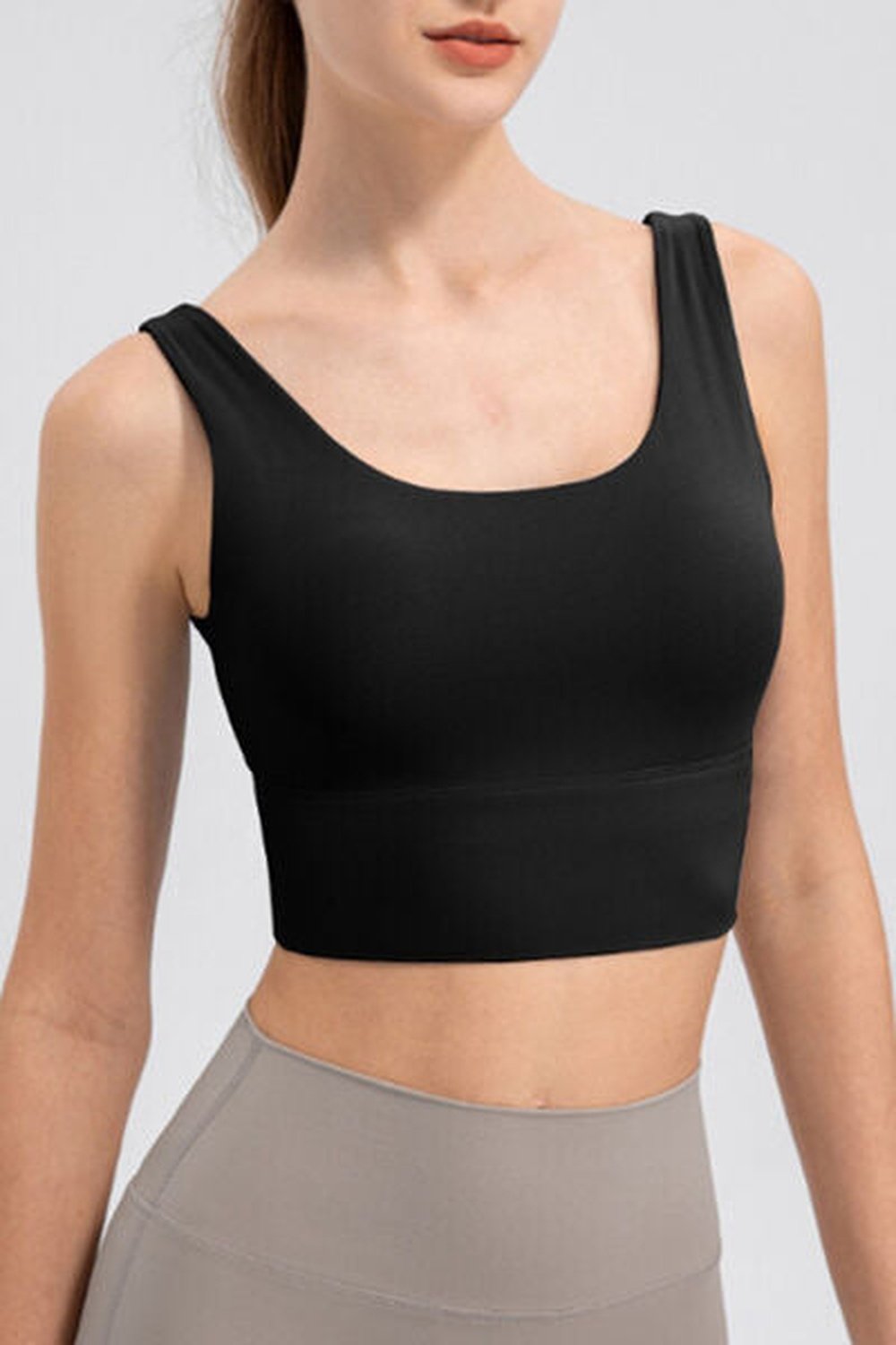 Scoop Neck Wide Strap Active Tank - Crop Tops & Tank Tops - FITGGINS