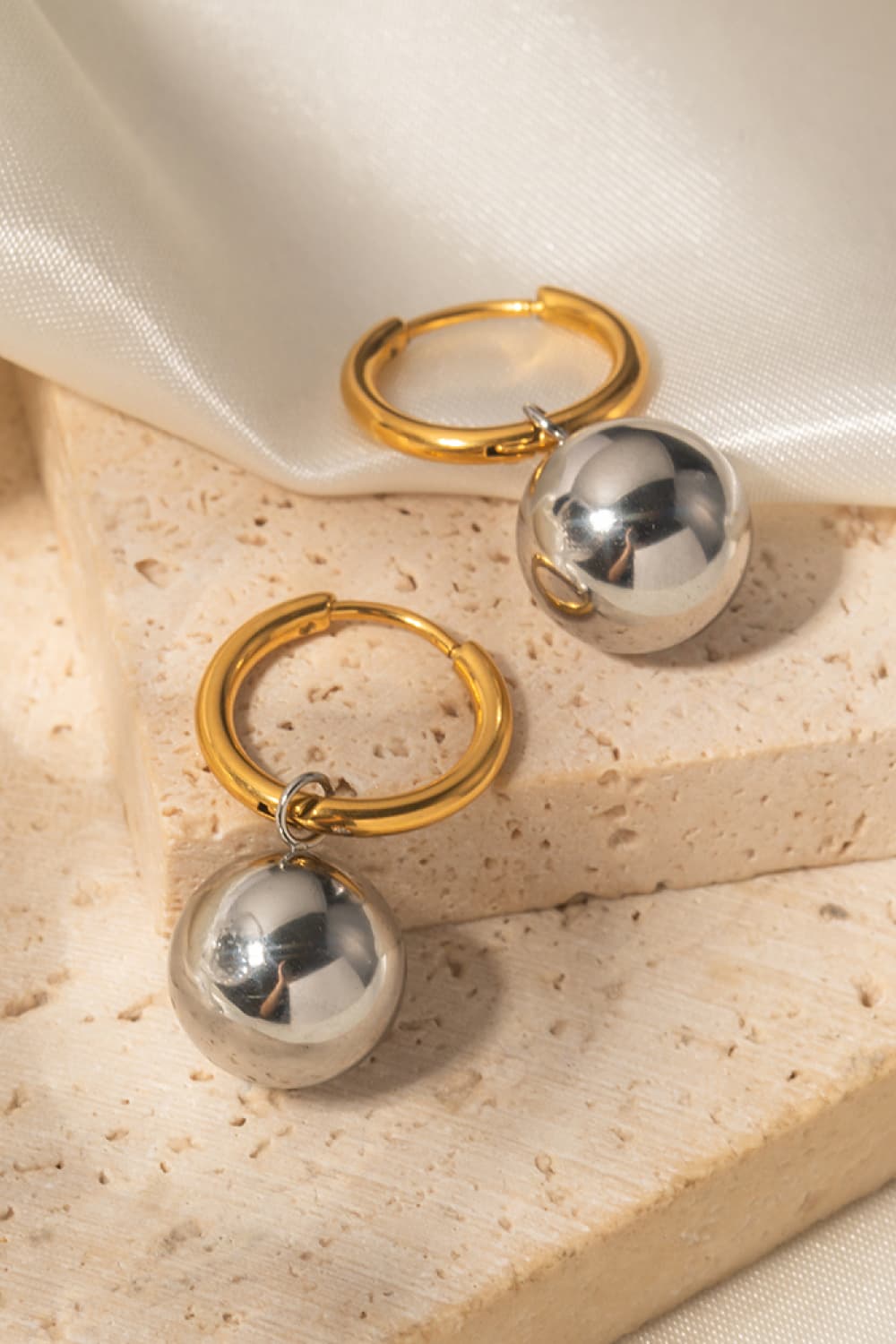 18K Gold-Plated Copper Ball Drop Earrings - Earrings - FITGGINS