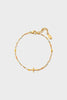 18K Gold-Plated Cross Bead Bracelet