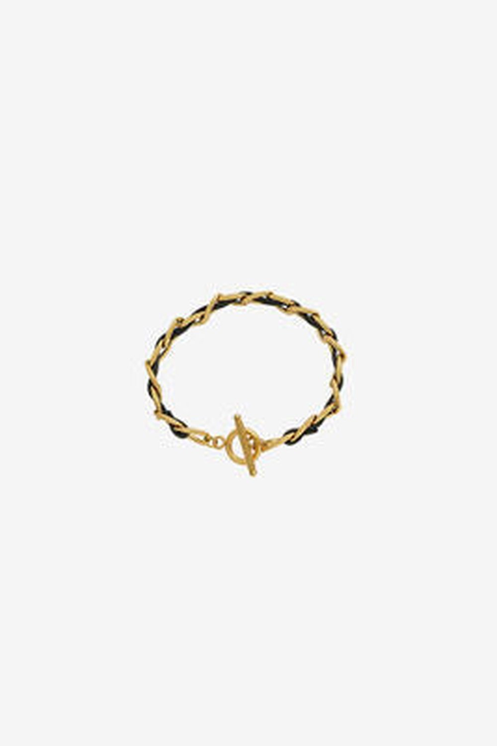 18K Gold-Plated Leather Chain Bracelet - Bracelets - FITGGINS