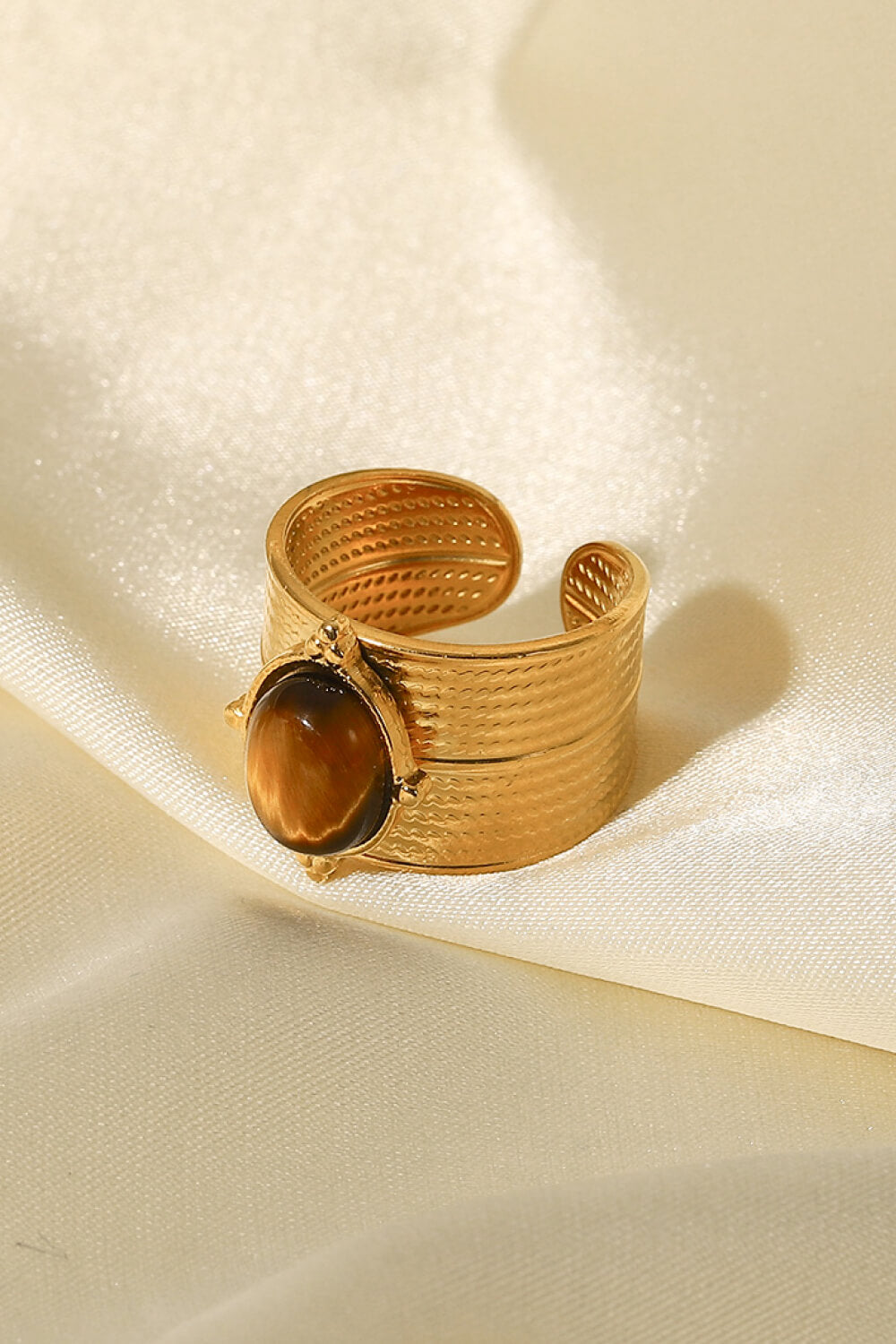 18K Gold-Plated Wide Open Ring - Rings - FITGGINS